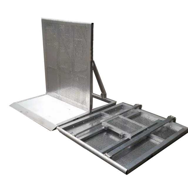 What is the depth of the stage barrier unit?